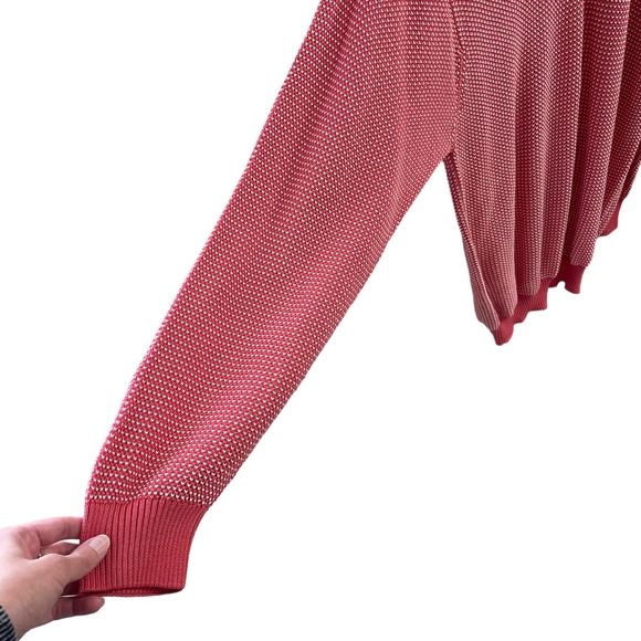 Mens Andean V Neck Sweater Coral White Knit XL - Picture 4 of 12